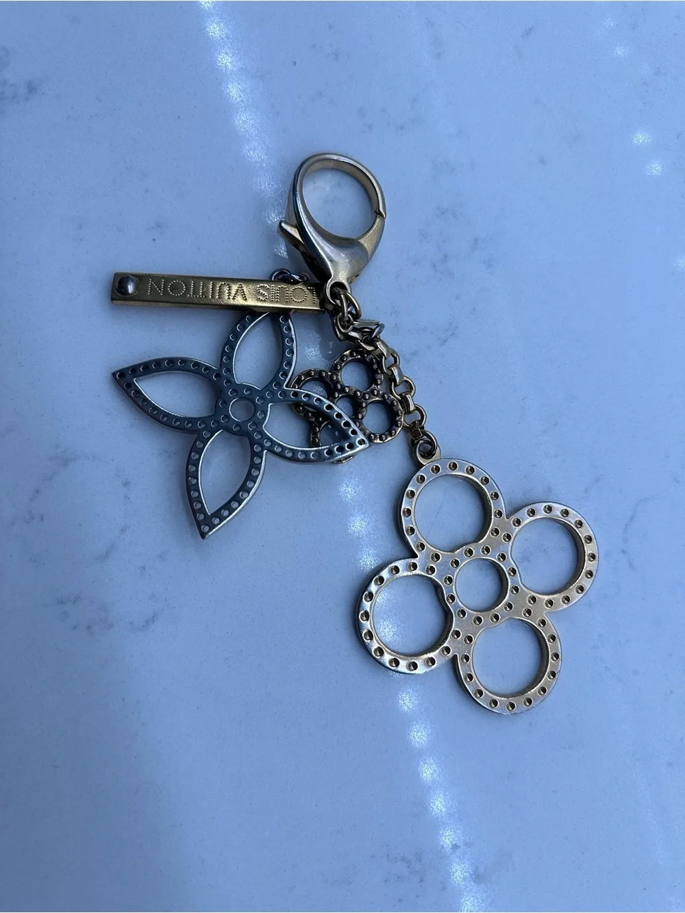 LOUIS VUITTON Goldtone Tapage key holder and bag charm